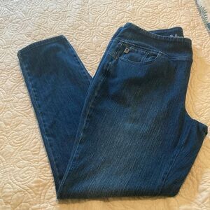 Belle by Kim Gravel Denim Stretch Jeans Stone Washed Tapered Ankle size 16 Tall